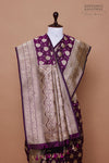 Purple Dual Tone Handwoven Banarasi Silk Saree