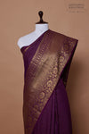 Purple Handwoven Banarasi Moonga Silk Saree