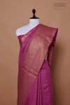 Dark Pink Handwoven Banarasi Moonga Silk Saree