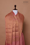 Peach Pink Handwoven Banarasi Moonga Silk Saree