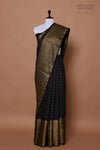Black Handwoven Banarasi Moonga Silk Saree