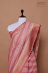 Shaded Pink Handwoven Banarasi Chanderi Silk Saree