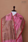 Pink Handwoven Banarasi Chanderi Silk Saree