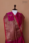 Magenta Pink Handwoven Banarasi Chanderi Silk Saree