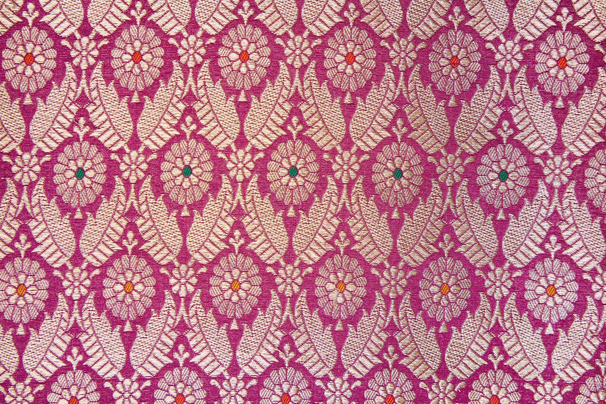 Magenta Pink Handwoven Banarasi Brocade Fabric