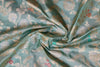 Powder Blue Handwoven Banarasi Silk Fabric