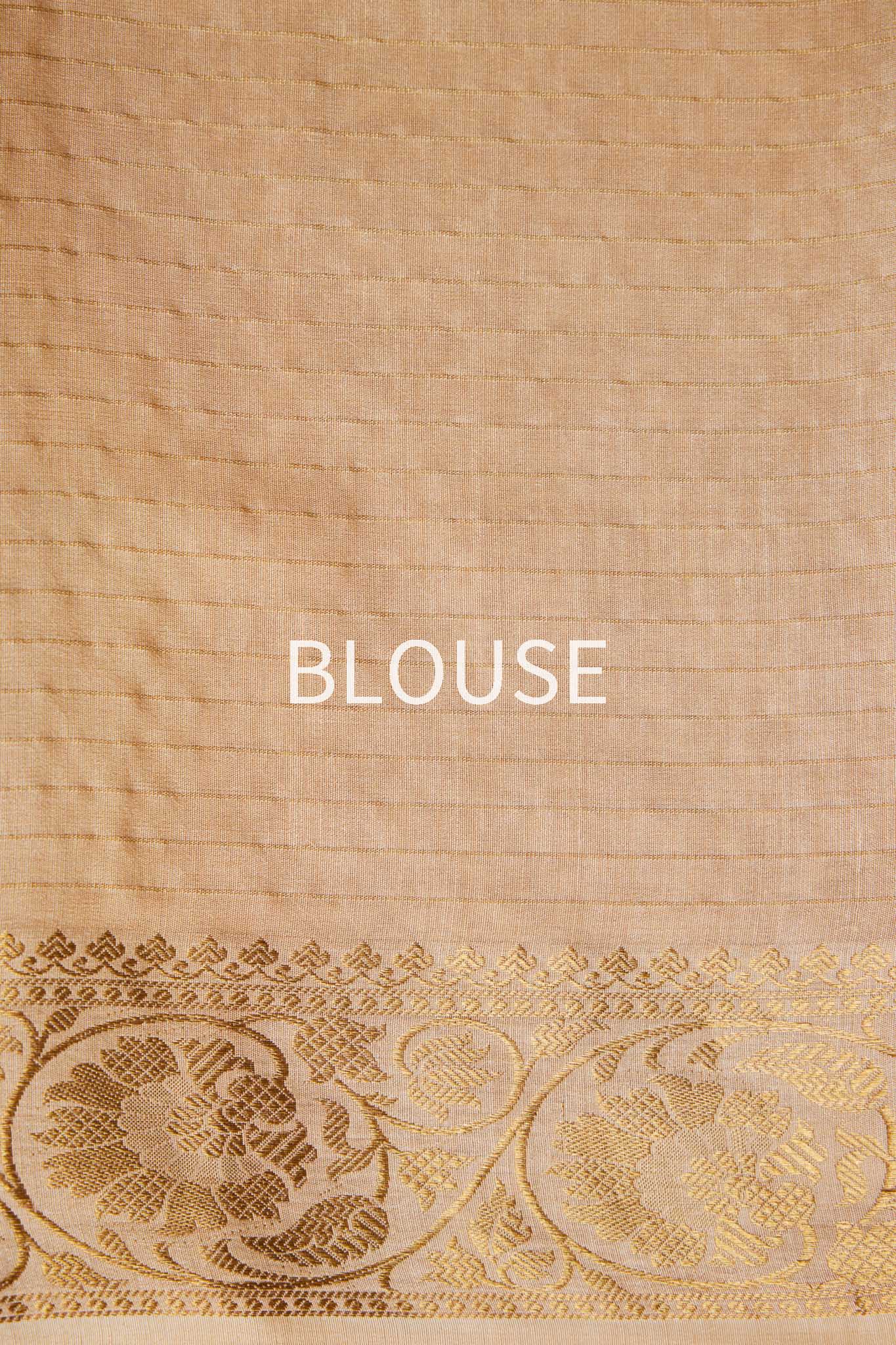 Beige Handwoven Banarasi Moonga Silk Saree