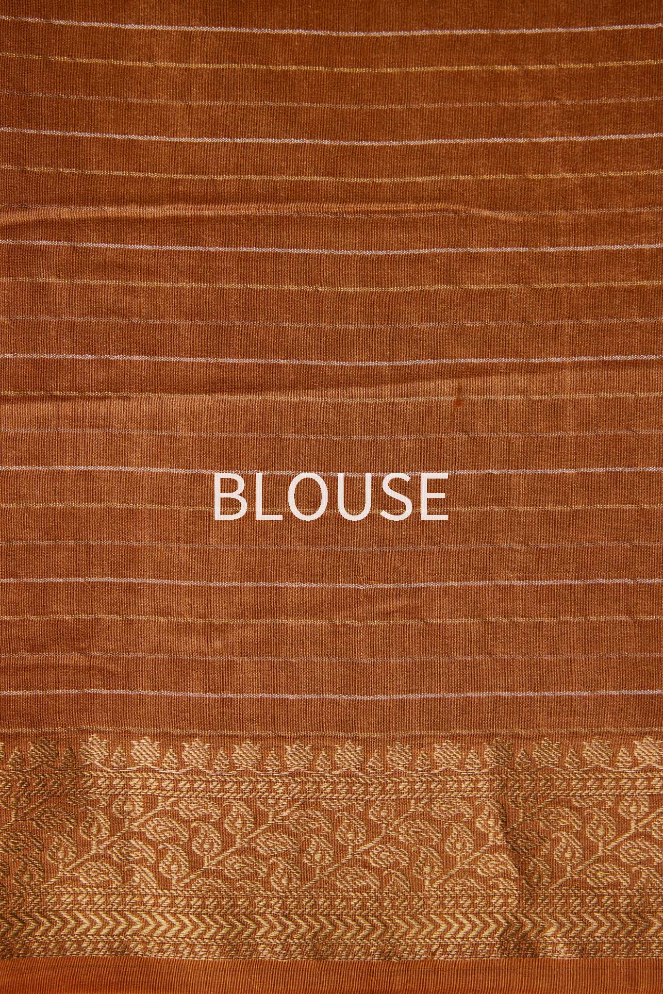 Mustard Orange Handwoven Banarasi Moonga Silk Saree